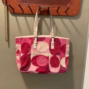 SOLD Coach suede tote bag